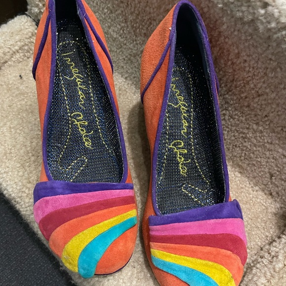 Irregular Choice Royal Marriage orange suede heels, size 37 , UK 4, US 6. - Picture 3 of 4